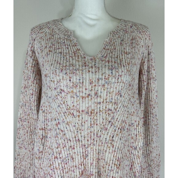 NIC+ZOE Speckled V Neck Sweater in Cream Multi Size Small (4/6) - Picture 10 of 12